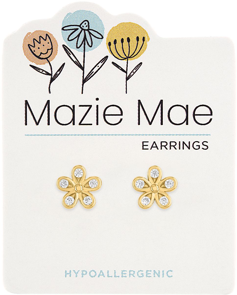 MAZIE MAE GOLD DIAMOND FLOWER EARRINGS