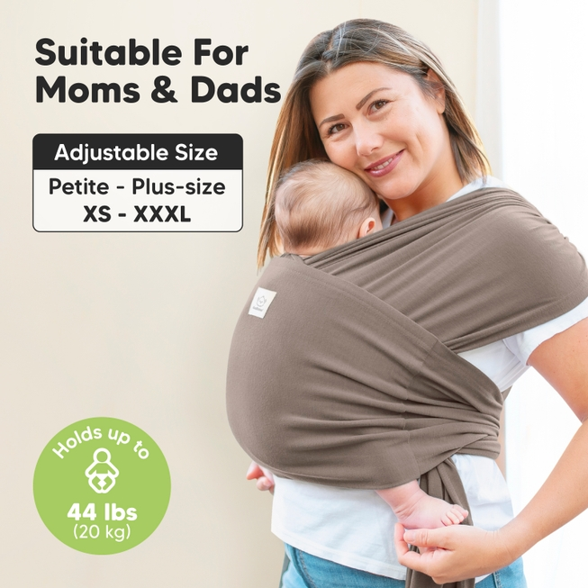 KEABABIES D-LITE WRAP CARRIER - COPPER GRAY