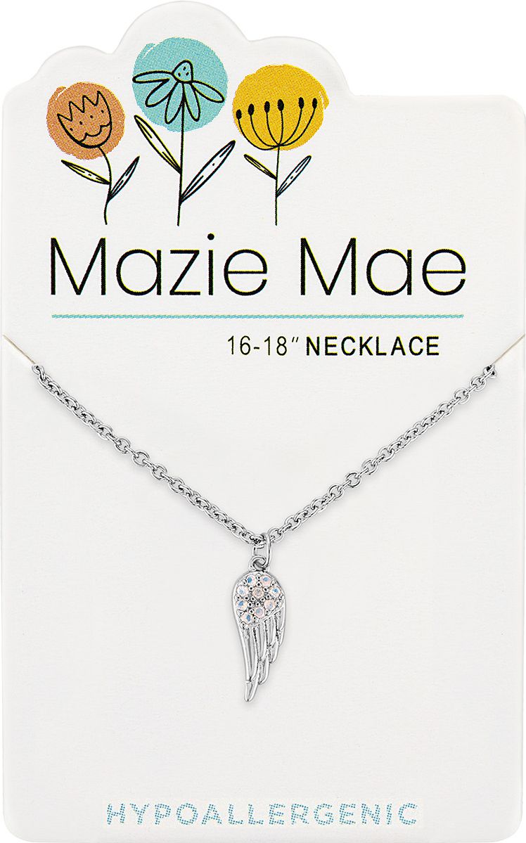 MAZIE MAE SILVER ANGEL WING NECKLACE