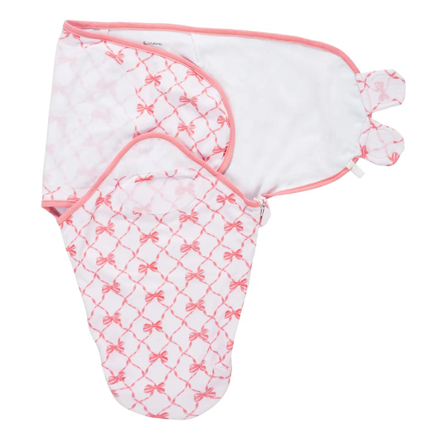 Cotton Velcro Newborn Swaddle Sack Beautiful Bows