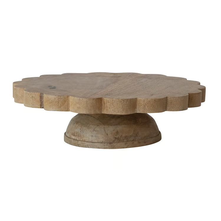 Hand-Carved Mango Wood Scalloped