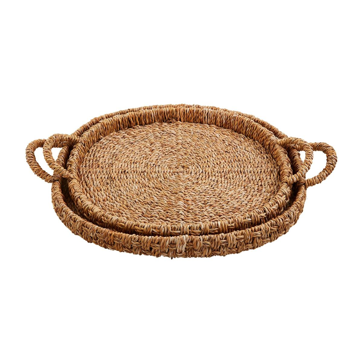 MUD PIE WOVEN BASKET TRAY SET
