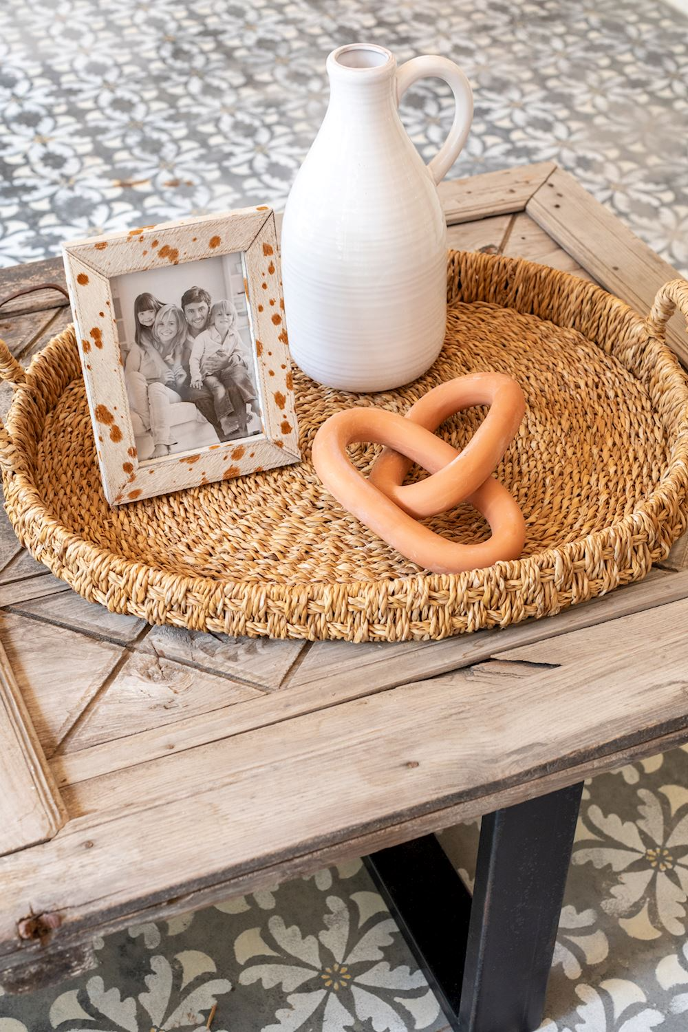 MUD PIE WOVEN BASKET TRAY SET