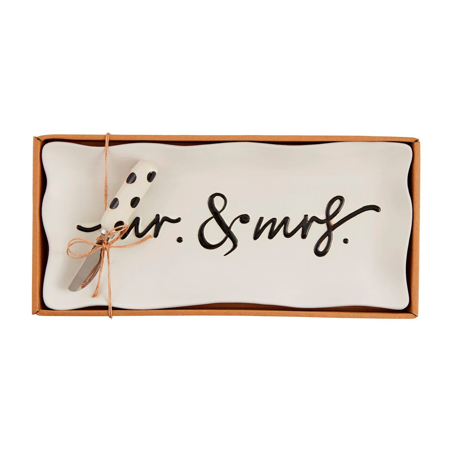 Mud Pie Mr. & Mrs. Hostess Tray Set