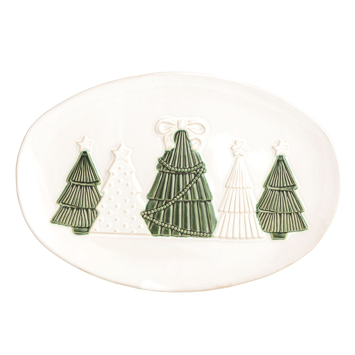 Mud Pie White Christmas Tree Platter