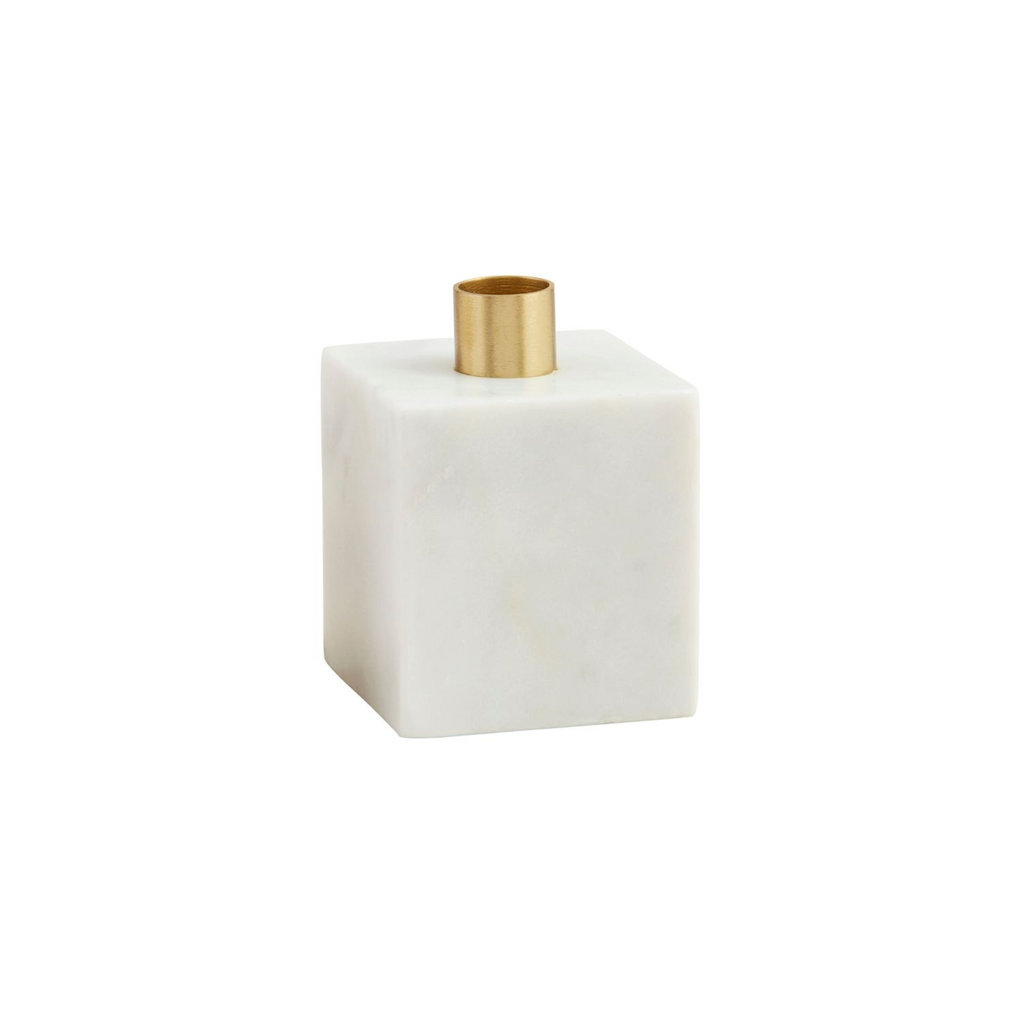 MUD PIE WHITE MARBLE CUBE TAPER HOLDER