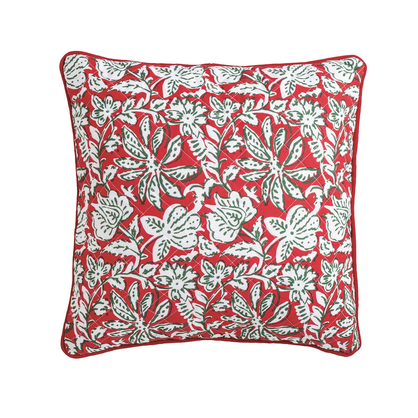 Mud Pie Block Print Quilted Pillow