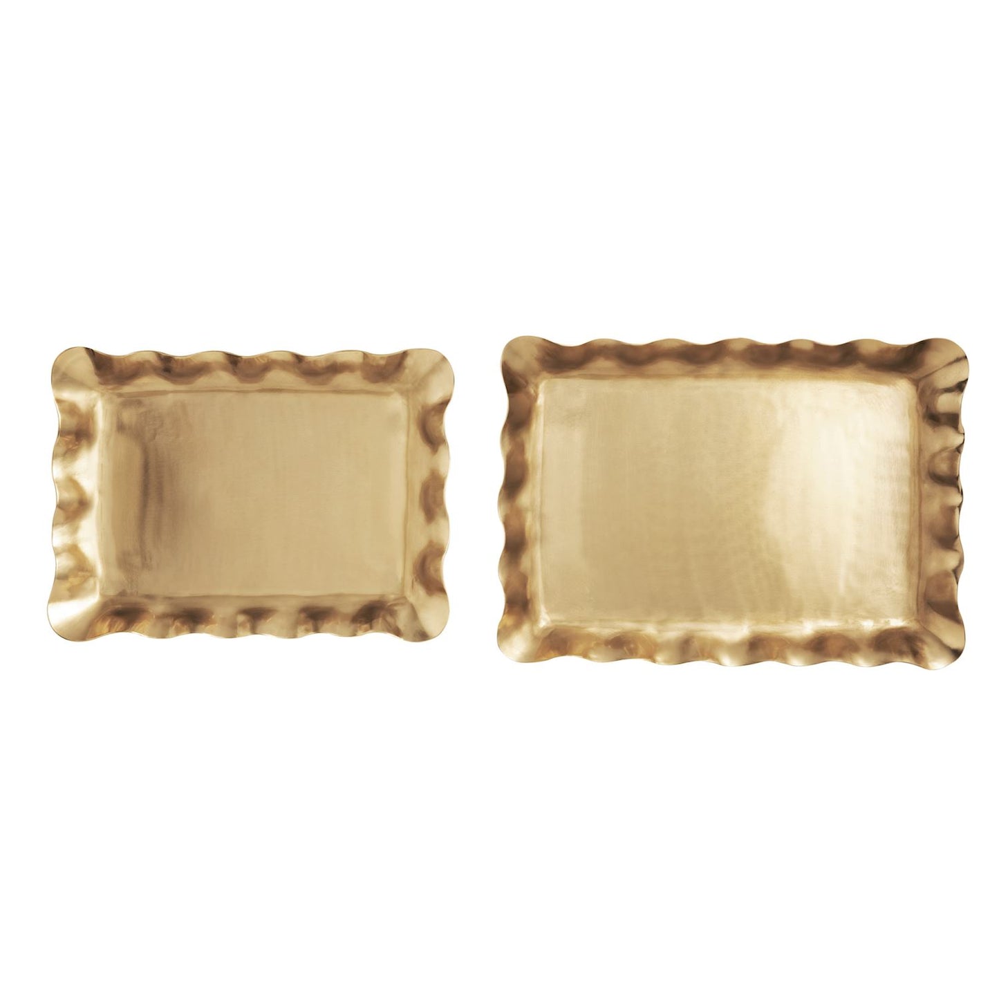 Mud Pie Brass Ruffle Nested Trays