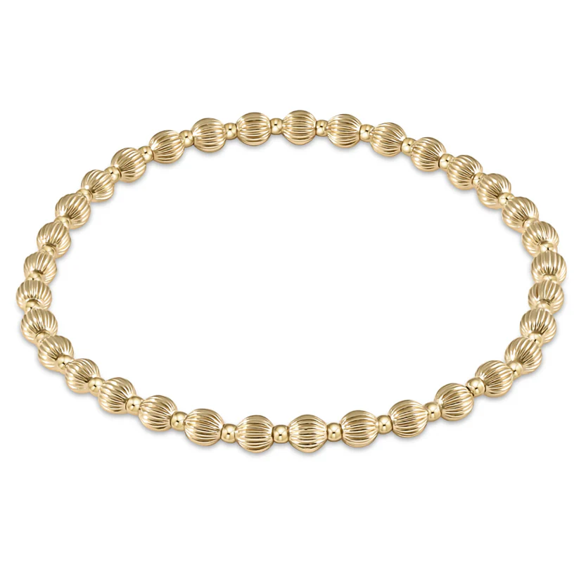 ENEWTON DIGNITY GRATEFUL PATTERN BEAD BRACELET GOLD 4MM - EXTENDS