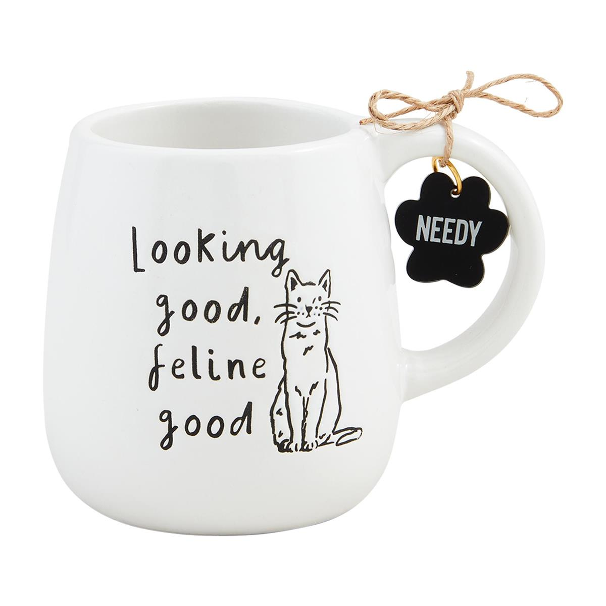 MUD PIE FELINE GOOD COLLAR CHARM MUG