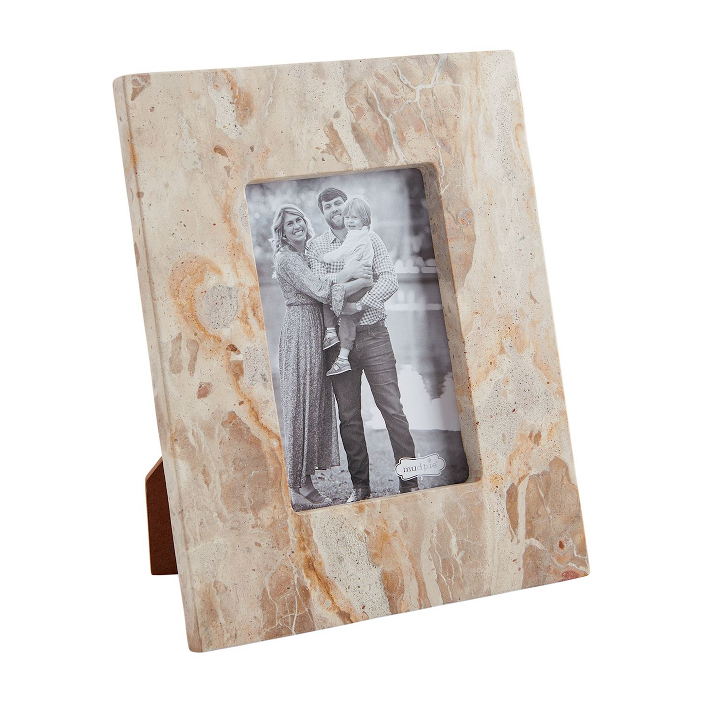 MUD PIE LARGE TAN MARBLE FRAME