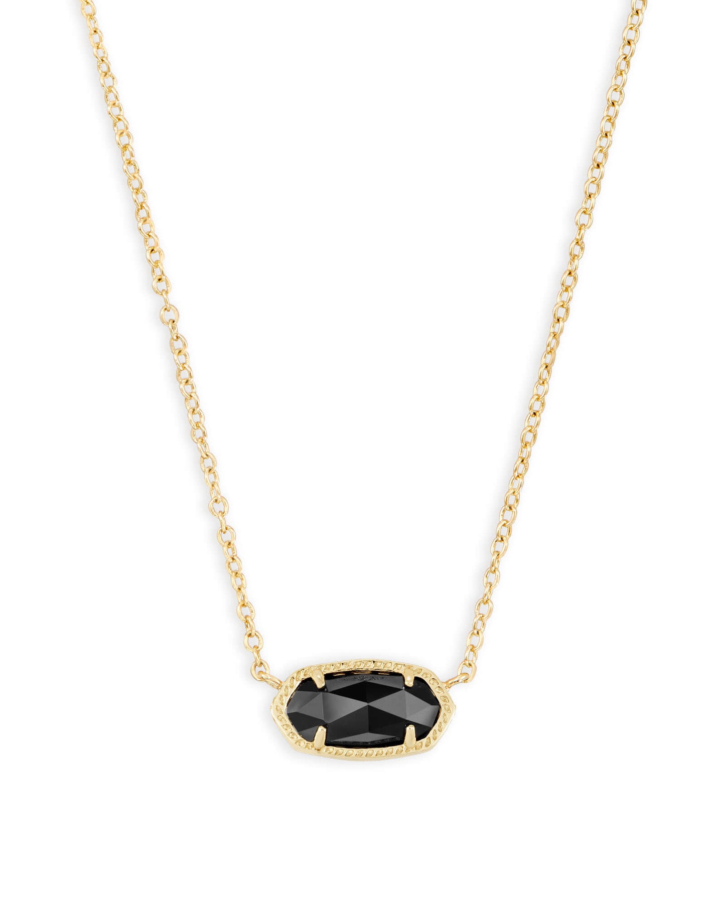 KENDRA SCOTT ELISA SHORT PENDANT NECKLACE GOLD BLACK
