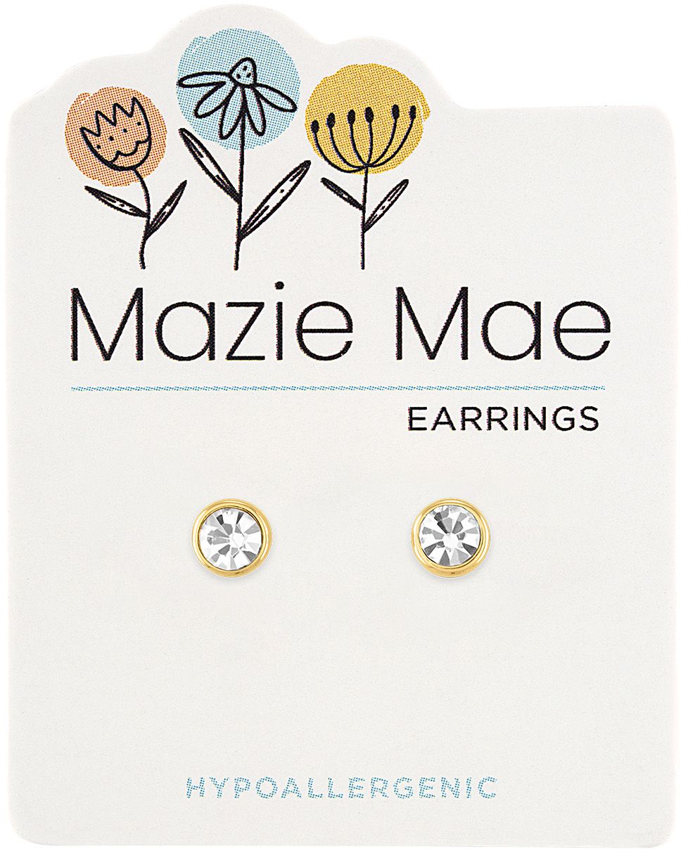 MAZIE MAE GOLD DIAMOND STUD EARRINGS