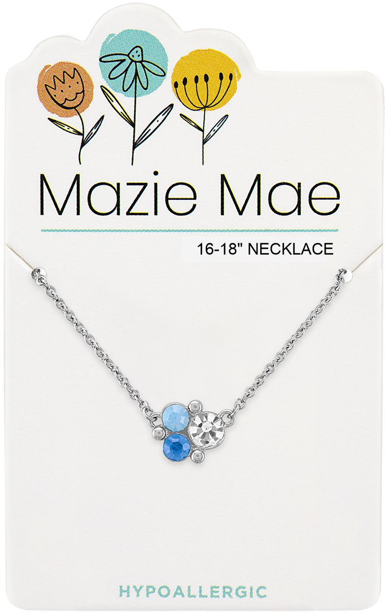 MAZIE MAE SILVER BLUE STONES NECKLACE
