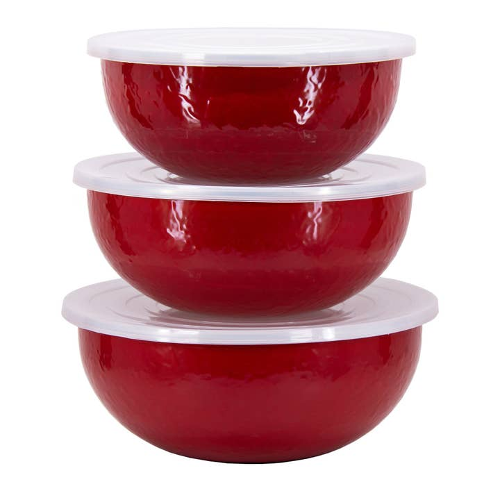 Golden Rabbit Solid Red Mixing Bowls