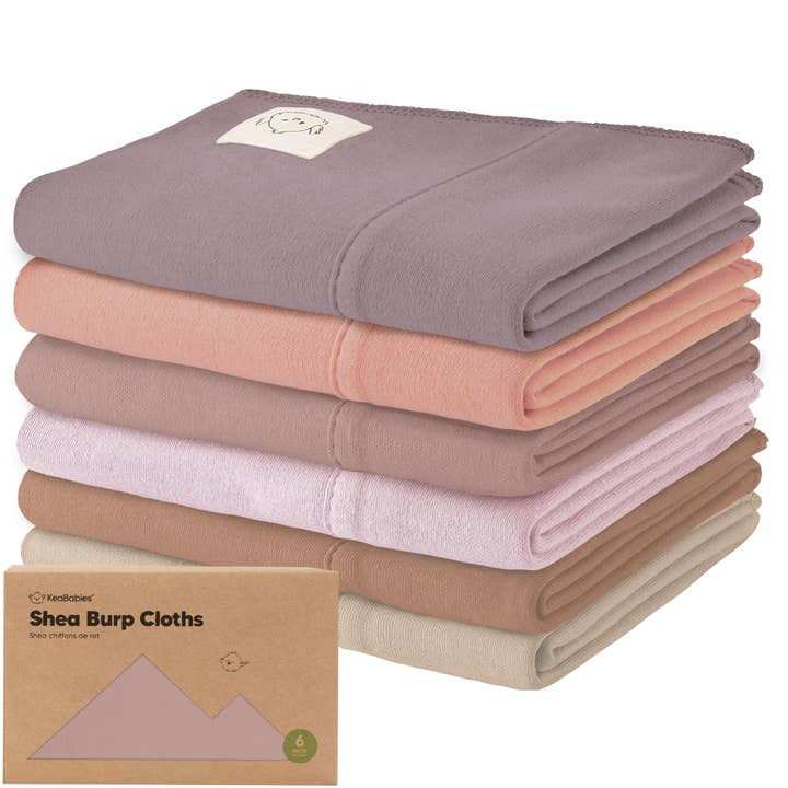 KEABABIES 6 PACK SHEA BURP CLOTHS