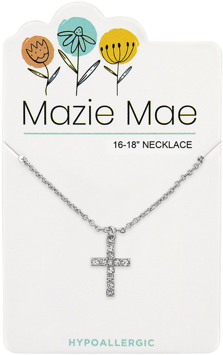 MAZIE MAE SILVER CROSS NECKLACE