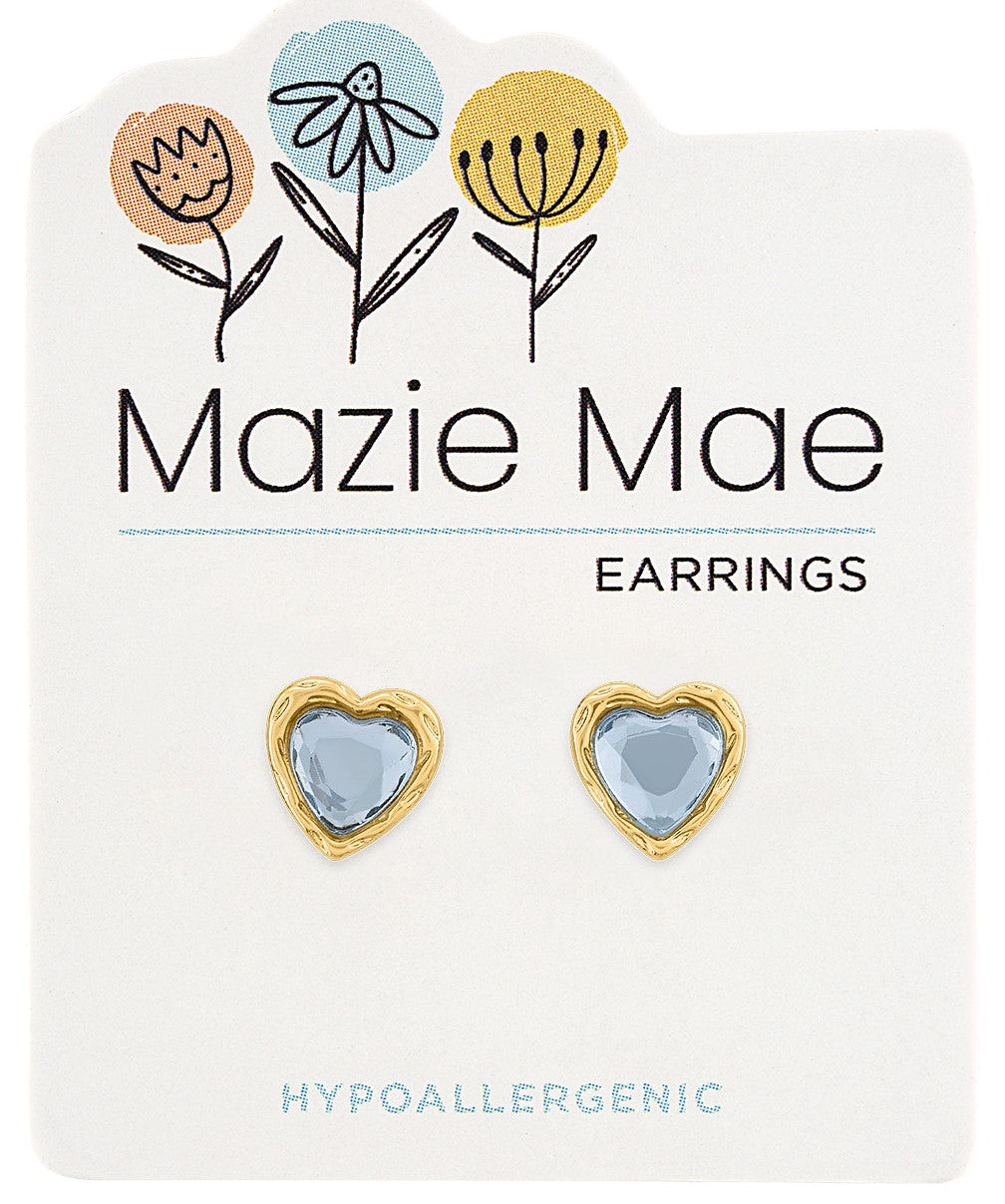 MAZIE MAE BLUE HEART EARRINGS