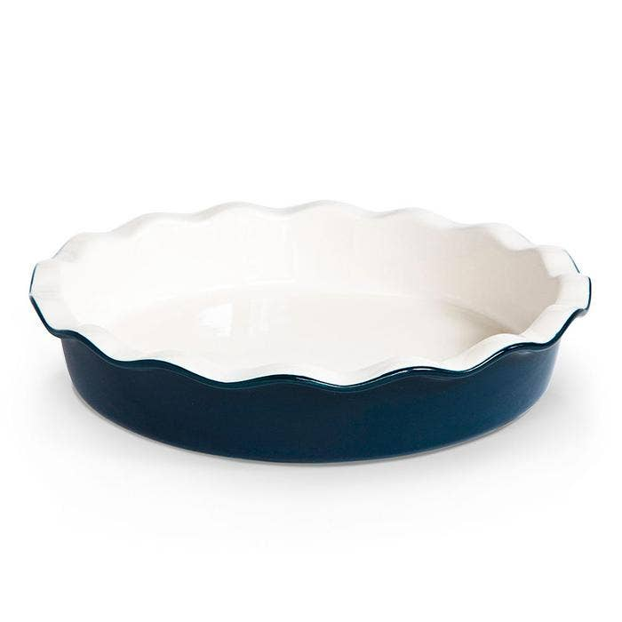 ROUND CERAMIC PIE DISH NAVY BLUE