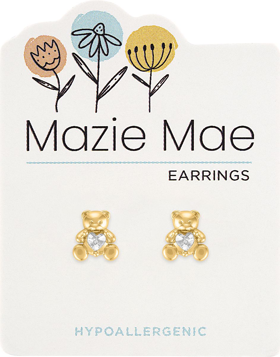Mazie Mae Teddy Bear Stud Earrings