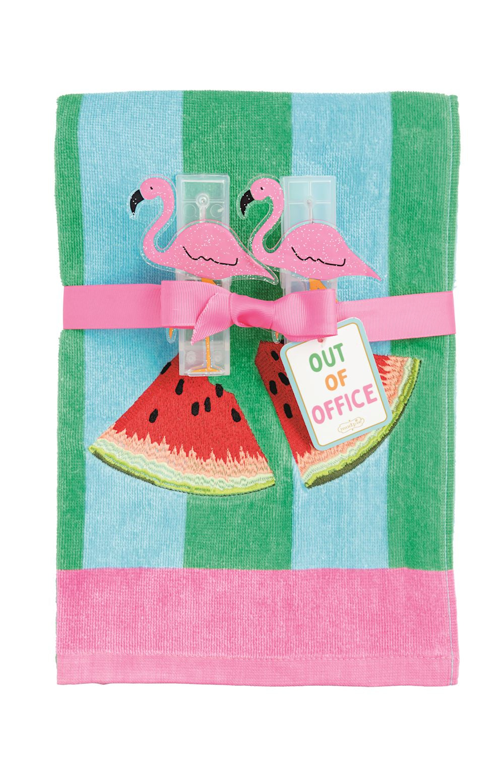 Mud Pie Green Terry Cloth Towel Set