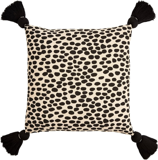 MUDPIE SQUARE CHAMBRAY DOTTED PILLOW