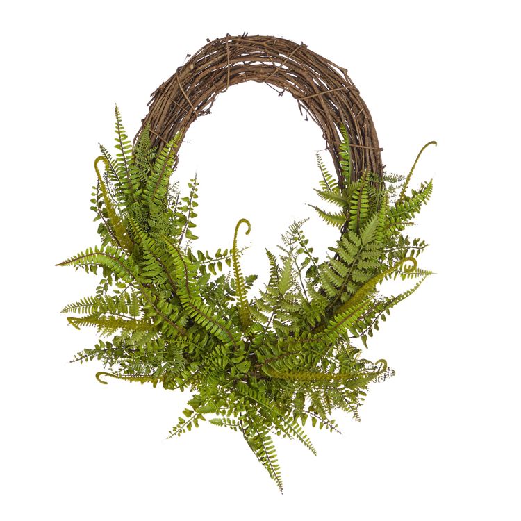 Raz Oval Mixed Fern Wreath