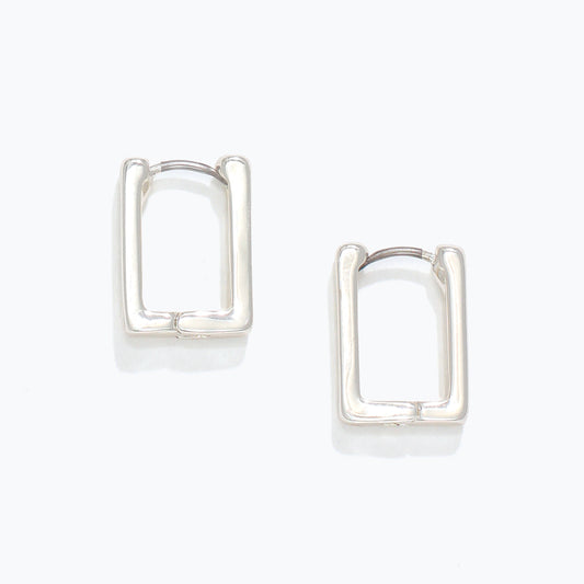 PERIWINKLE SILVER RECTANGLE EARRINGS