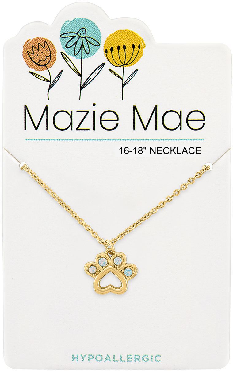 MAZIE MAE GOLD PAW PRINT NECKLACE