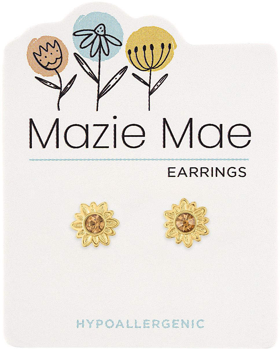 MAZIE MAE GOLD SUN FLOWER EARRINGS