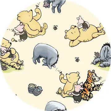 VINTAGE POOH-BAMBOO FITTED CRIB SHEET