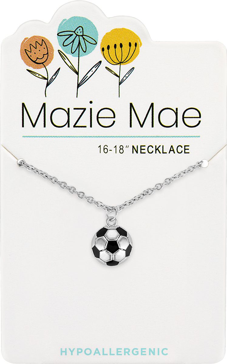 Mazie Mae Silver Soccerball Ball Necklace