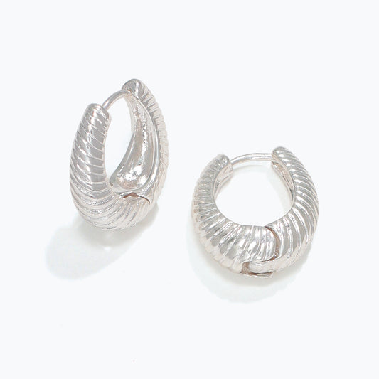 PERIWINKLE SILVER HOOP EARRINGS