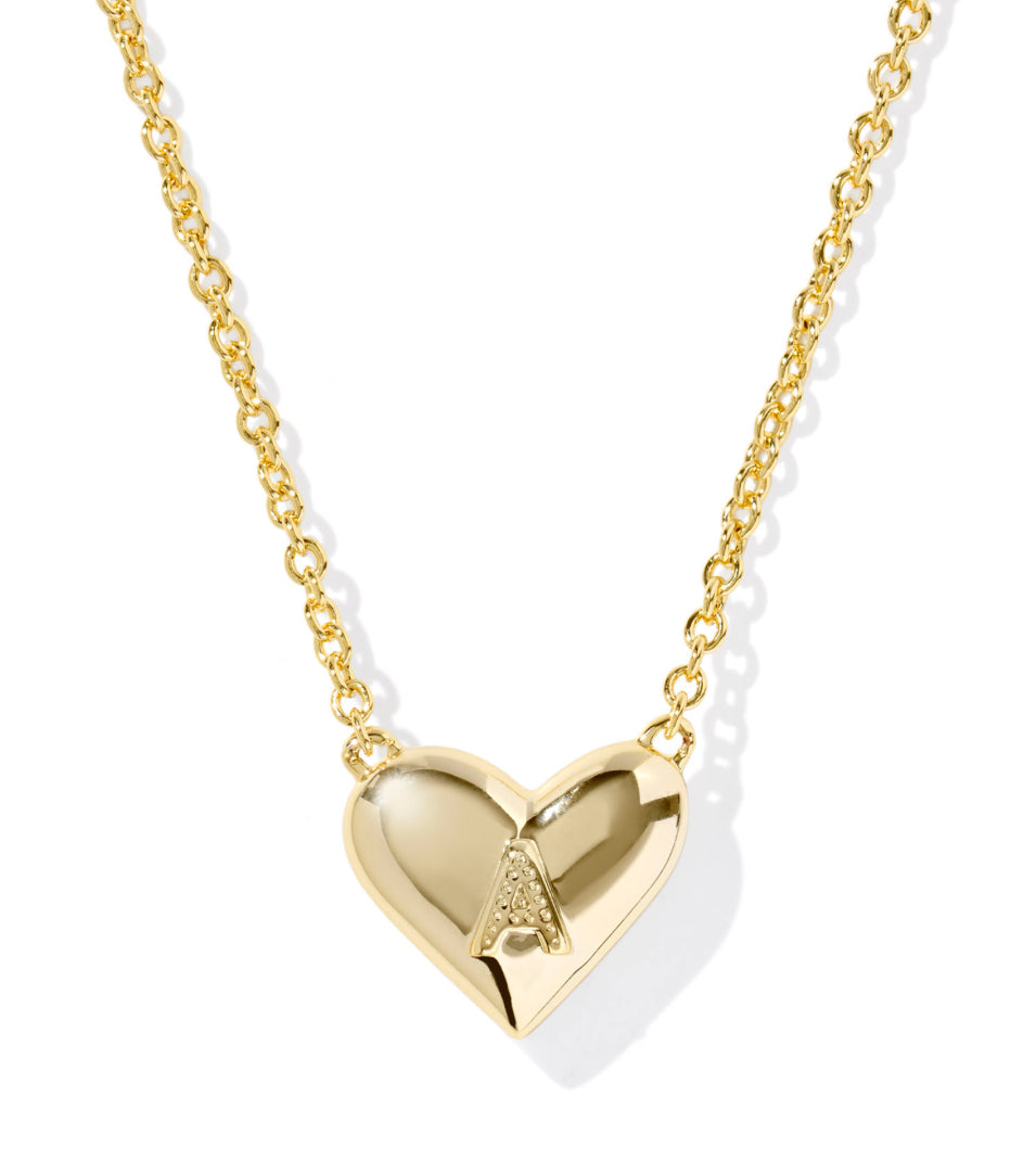 Kendra Scott Heart Letter Pendant Necklace Gold Mother of Pearl Choose A-W