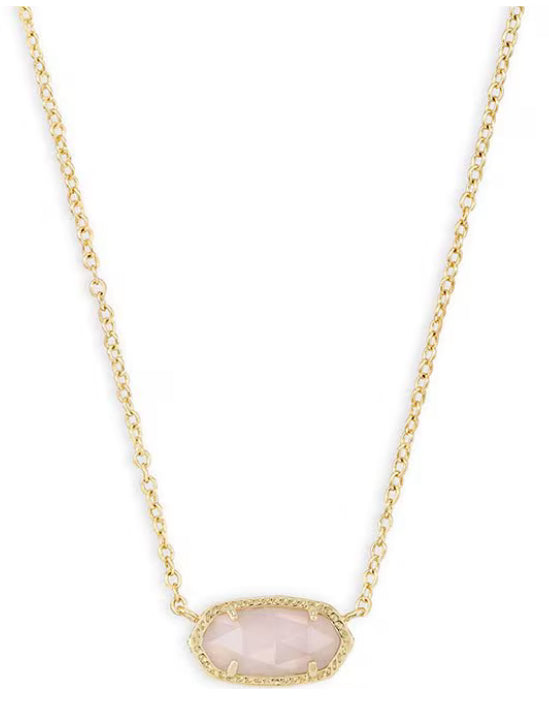 Kendra Scott Elisa Rose Quartz Gold Necklace