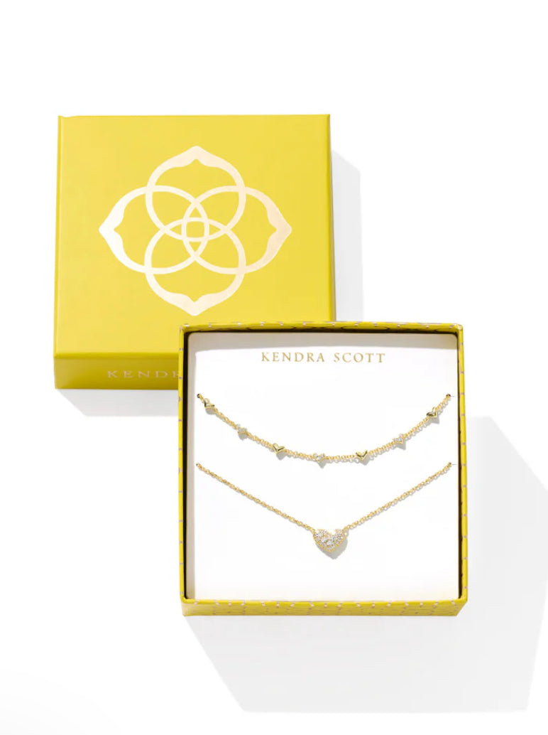 KENDRA SCOTT GOLD HEART NECKLACE SET