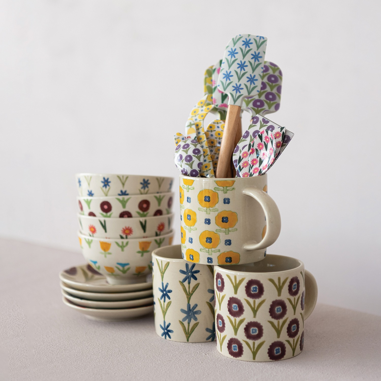 8-3/4"L Silicone & Wood Spatulas