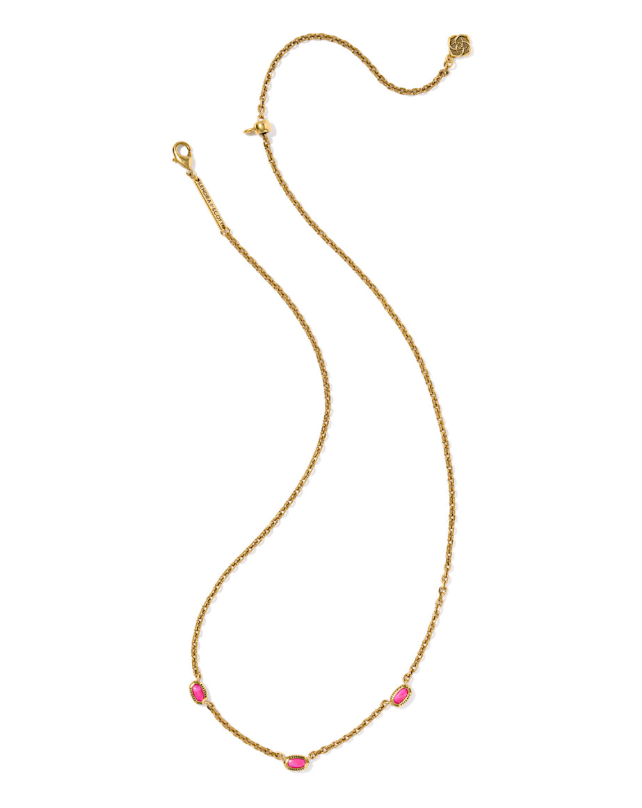KENDRA SCOTT MINI ELISA THREE STRAND GOLD FUCHSIA