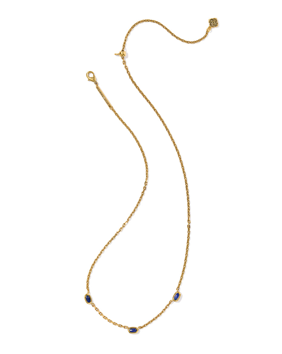 KENDRA SCOTT MINI ELISA THREE STRAND GOLD BLUE LAPIS