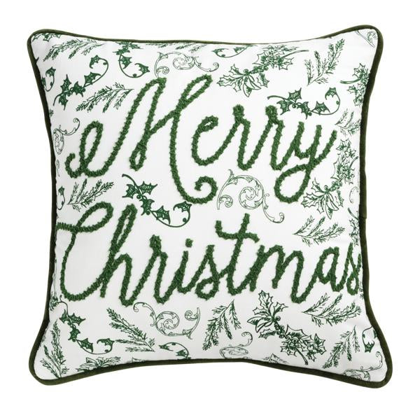MUD PIE MERRY TOILE PILLOW