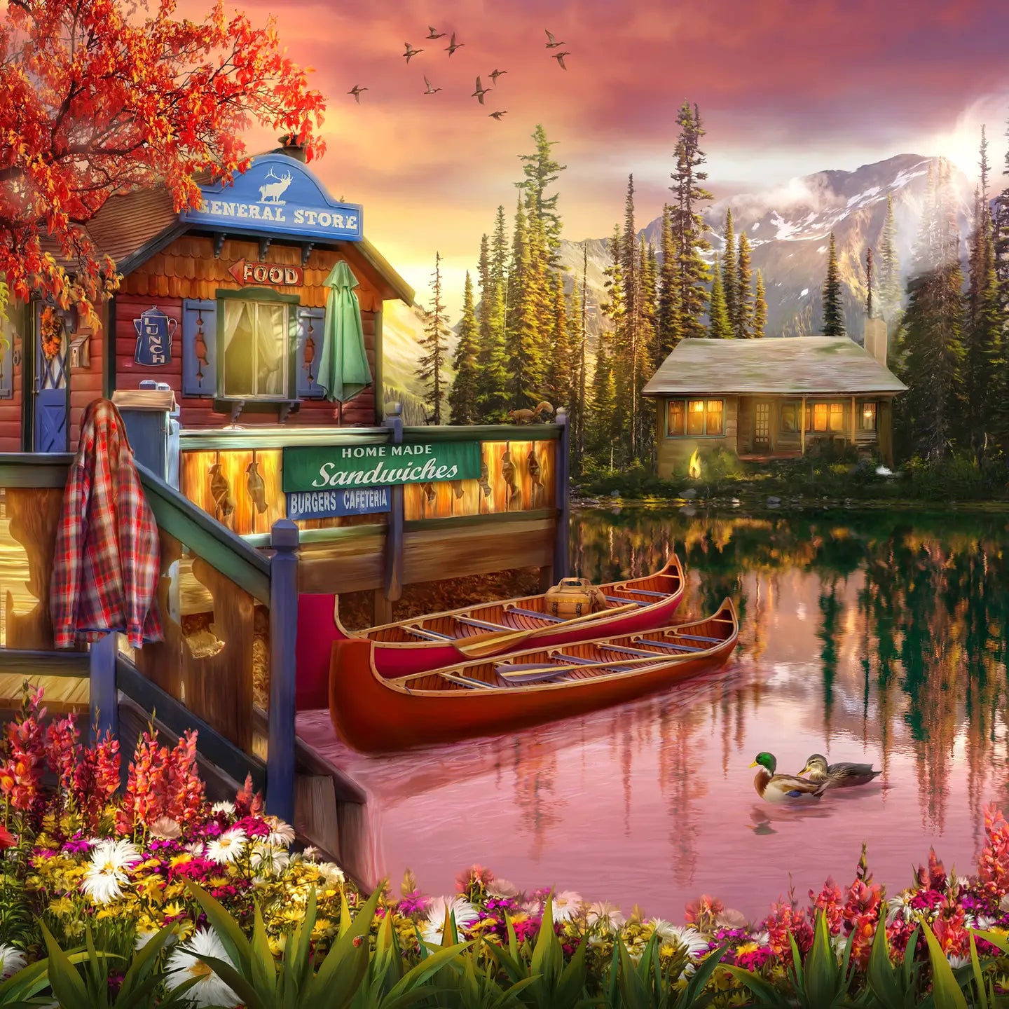 SPRINGBOK PUZZLE 500 PIECE LAKESHORE SERENITY