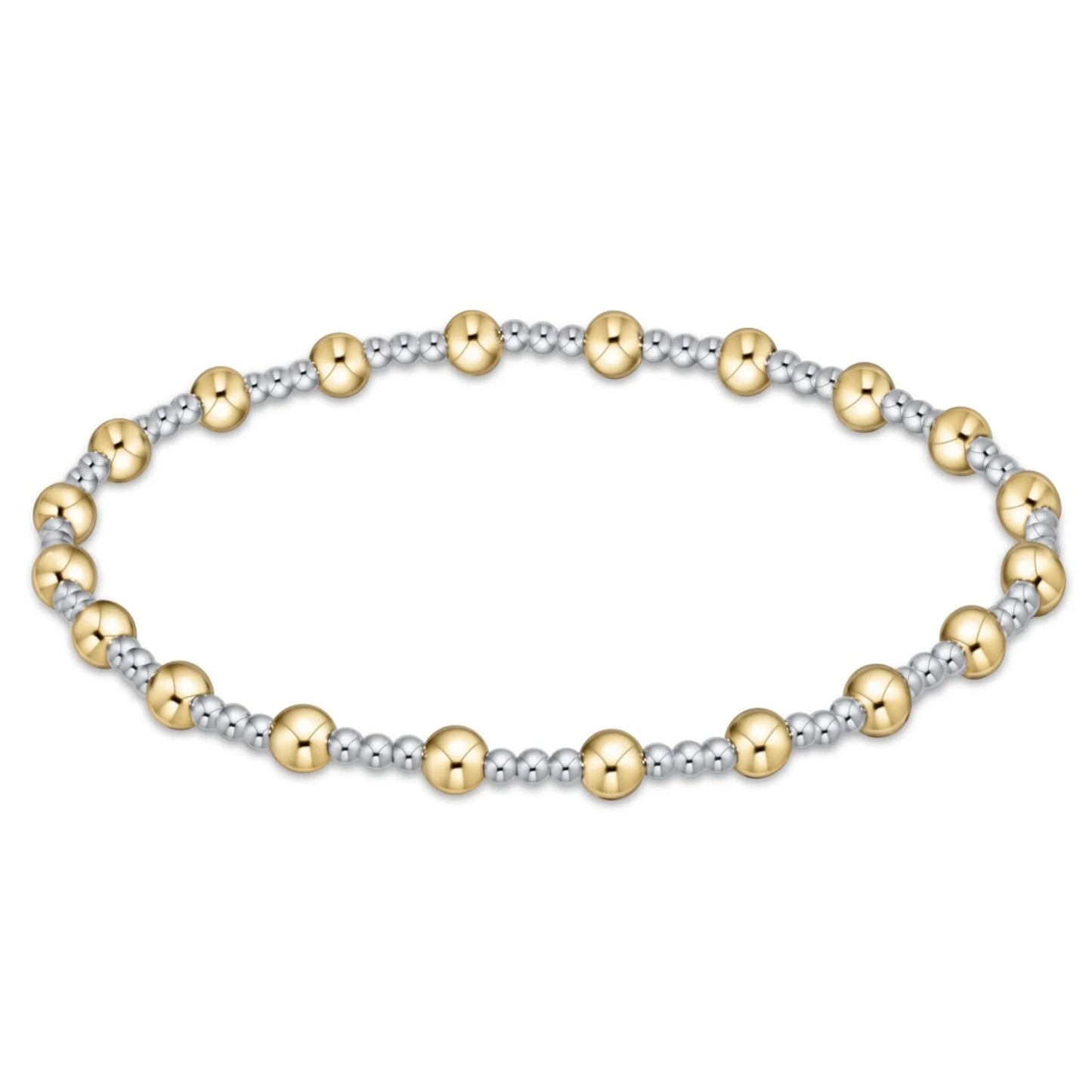 ENEWTON EXTENDS SINCERITY MIXED METAL 4MM GOLD BEAD BRACELET