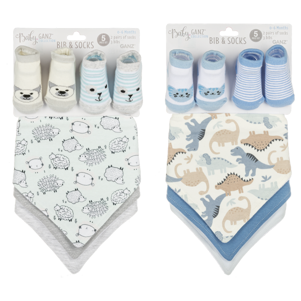 Baby Ganz Bib & Sock 5 pc set
