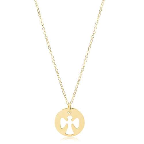 ENEWTON 16" NECKLACE GOLD-GUARDIAN ANGEL GOLD DISC