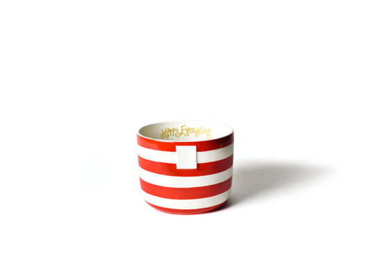 HAPPY EVERYTHING RED STRIPED BOWL