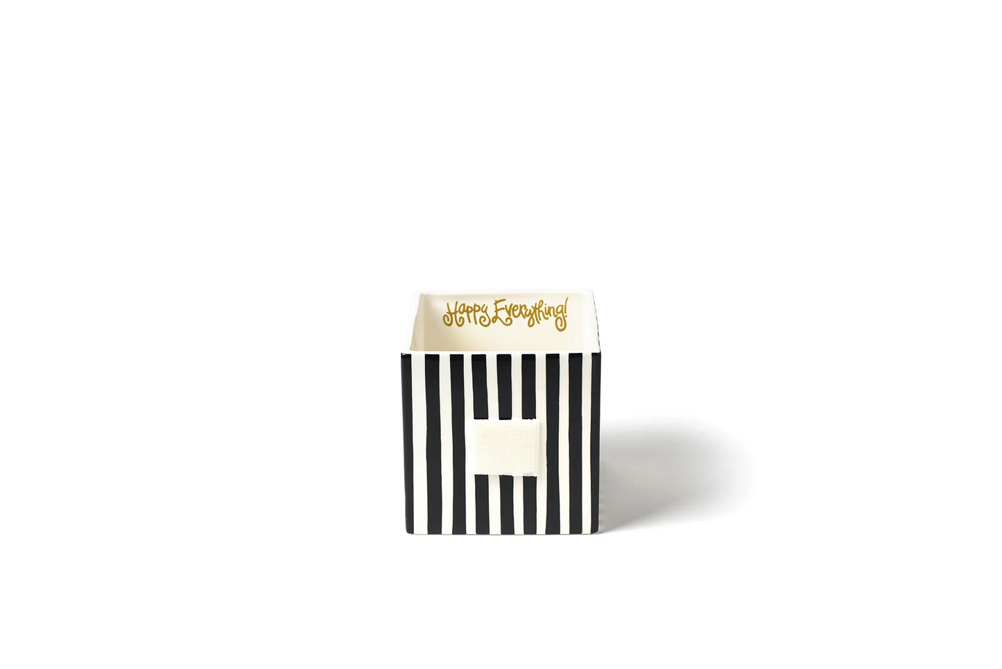 HAPPY EVERYTHING NESTING CUBE BLACK STRIPE