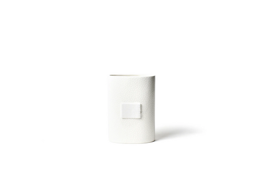 HAPPY EVERYTHING WHITE SMALL DOT OVAL VASE
