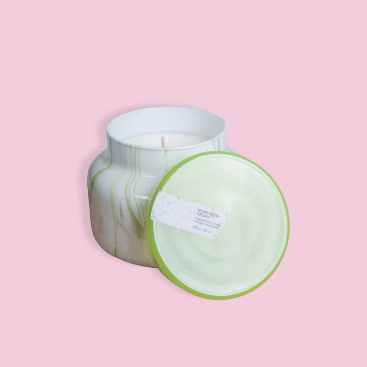 CAPRI BLUE MARBLE GLASS HONEYDEW CRUSH 19 OZ