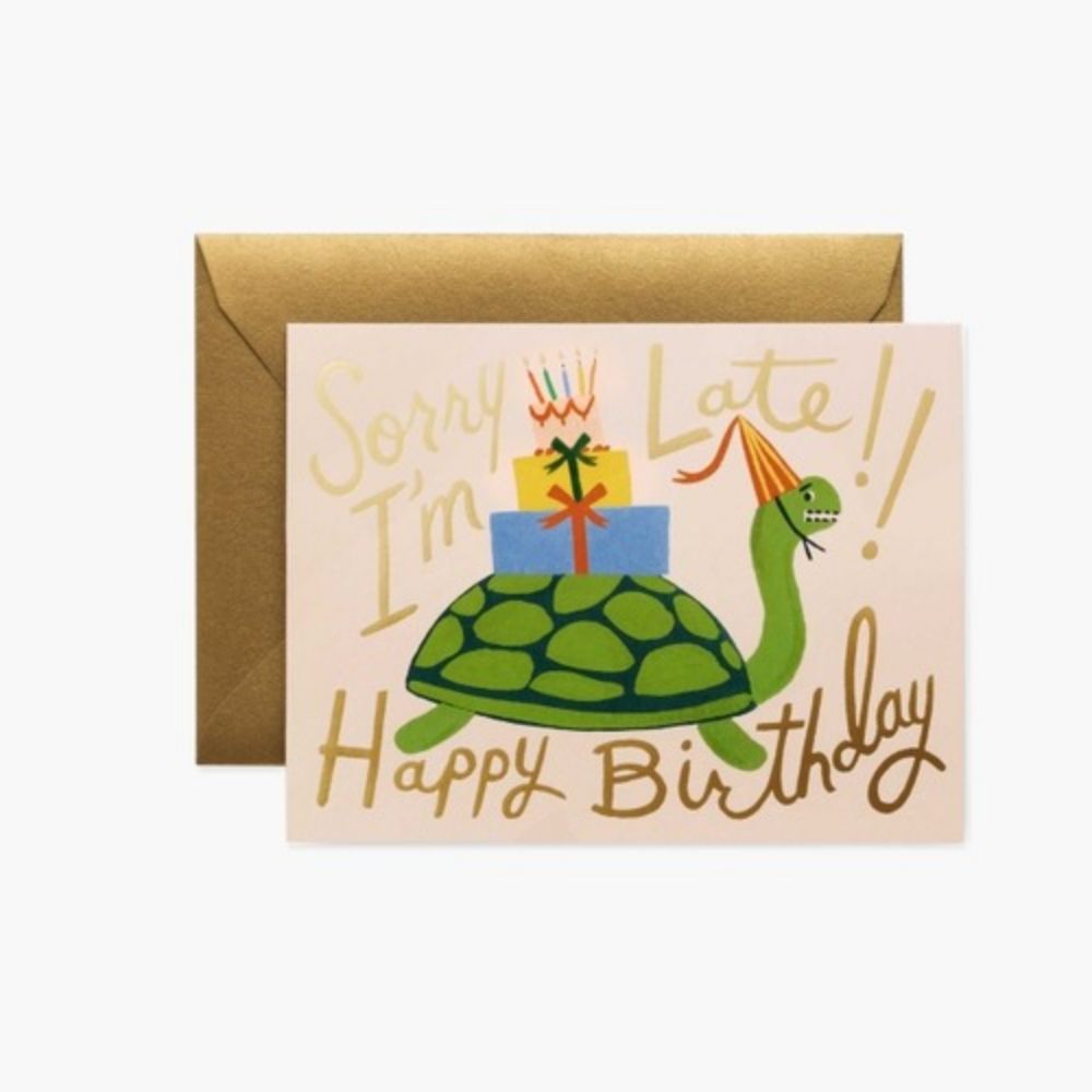 Rifle Paper Turtle Belated Birthday Card