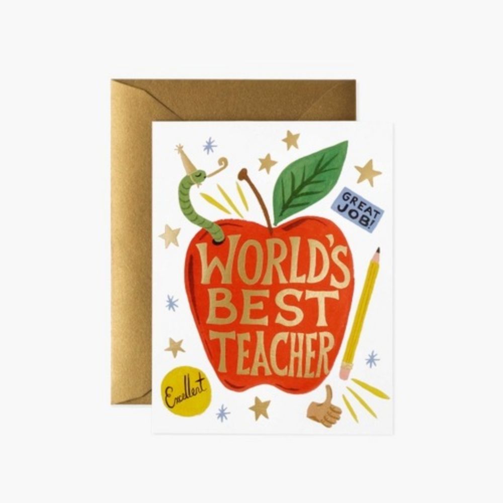 Rifle Paper World's Best Teacher Card